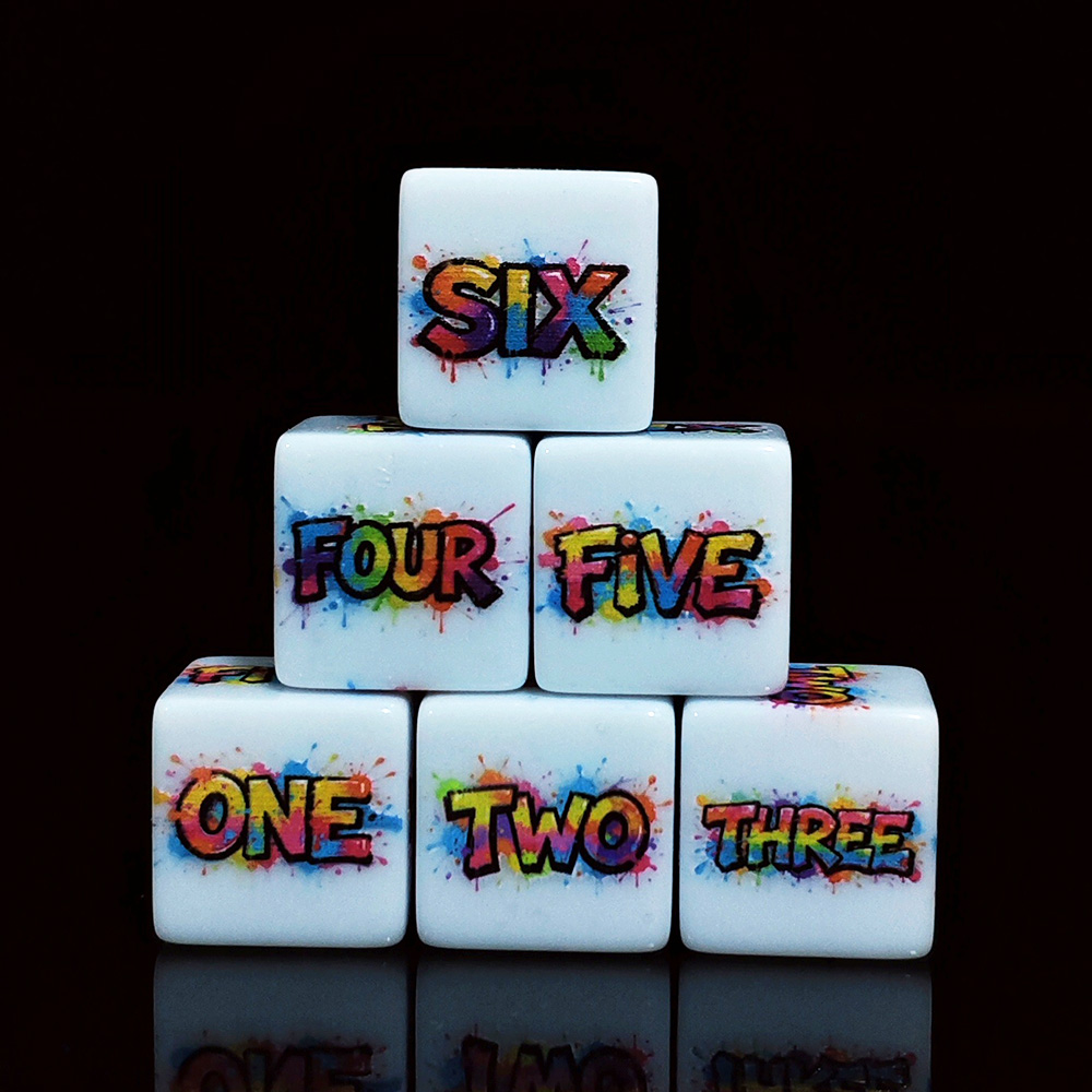 Board Game English For Kids - 12Pcs 16MM Color Splash English Word