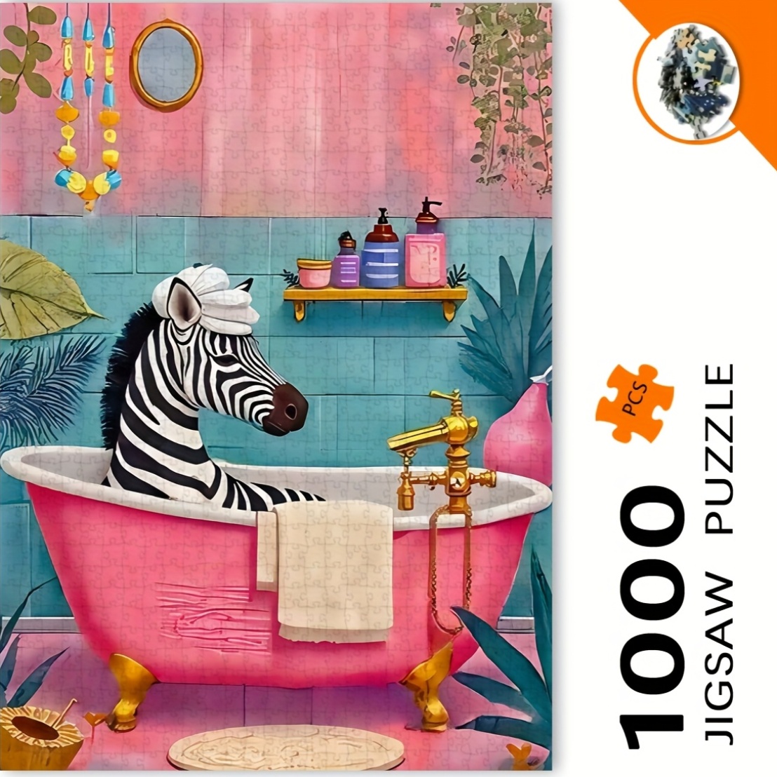 1000pcs Zebra in Bubble Bath J - đánh giá và giá Jigsaw Puzzle Adult