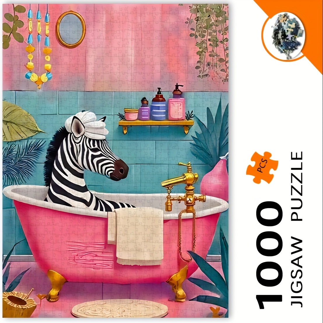 1000pcs Zebra in Bubble Bath J - đánh giá và giá Jigsaw Puzzle Adult